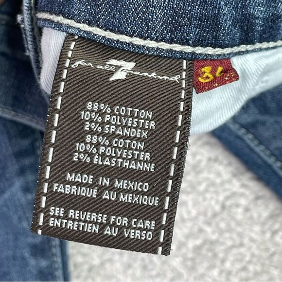 7 For All Mankind Standard Jeans Men's 36X32 Blue Straight Mid-Rise Dark Denim - Picture 7 of 13